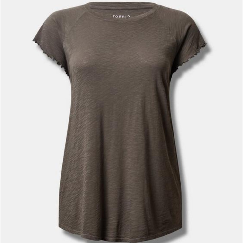 Cotton Modal Slub Crew Neck Flutter Sleeve Tee Torrid - Size 4 NWT
